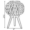 thumbnail image 4 of Modern Black, Natural Bamboo Candle Decorative Trellis Design Lantern with Stand, 4 of 7