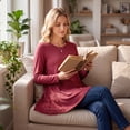 thumbnail image 5 of Womens Lace Tops Dressy Casual Long Sleeve Shirts Flowy Tunic Top Wrinkle Free Blouses for Leggings, 5 of 9