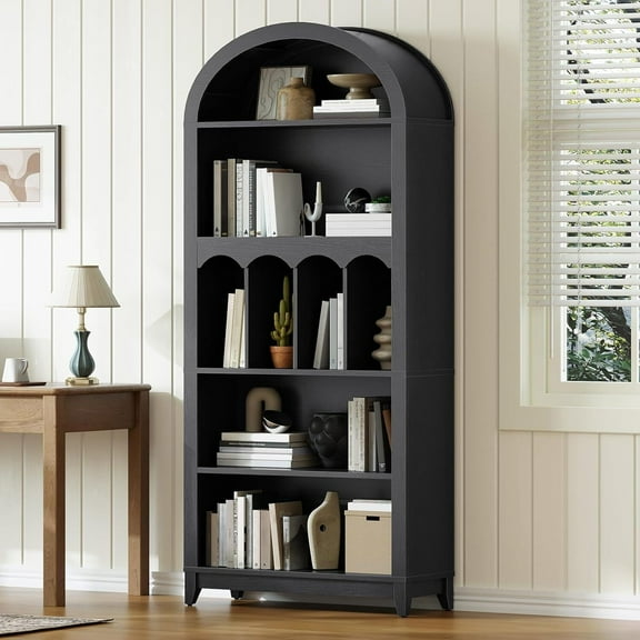 Arched Bookshelf Bookcase Farmhouse Wooden Book Shelf 31.5"L x 11.8"W x 70.9"H
