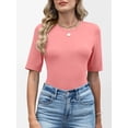 thumbnail image 5 of ANRABESS Womens Half Sleeve Tops Crewneck Shirts Basic Fit Tee Trendy 2026 Spring Summer Business Casual T-Shirts Coral XXL, 5 of 7