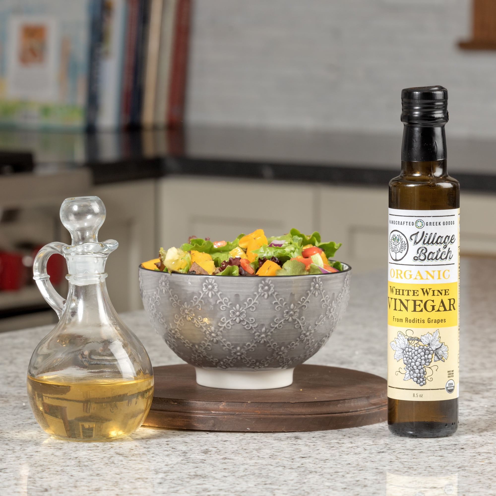 Organic White Wine Vinegar 2 pack, Single Origin, No Sulfites; 8.5oz each