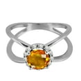 thumbnail image 4 of AoneJewelry 0.85 Carat 6MM Round Citrine and Diamond Ring In 10K Solid Rose, White & Yellow Gold, 4 of 5
