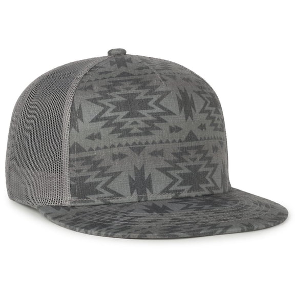 Outdoor Cap OC510P Printed 5-Panel Mesh Back Cap-Smokey-Aztec-Dark-Grey