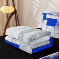 thumbnail image 6 of Homewish Navy Oil Painting Zipper Queen Comforter Set with Fitted Sheet and 2 Pillowcases,Retro Geometric Art Zipper Bedding Set,Black Reversible,4pcs, 6 of 8