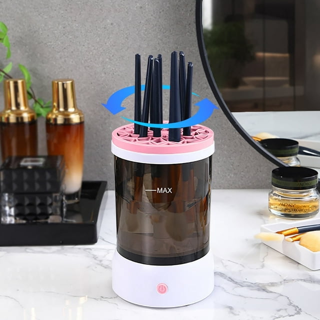 SUTENGDA Automatic Spinning Makeup Brush Cleaner Machine with USB Power Large Capacity for Brush Sizes Compact Design for Travel Includes Dustproof Storage & Drying Function - Model H