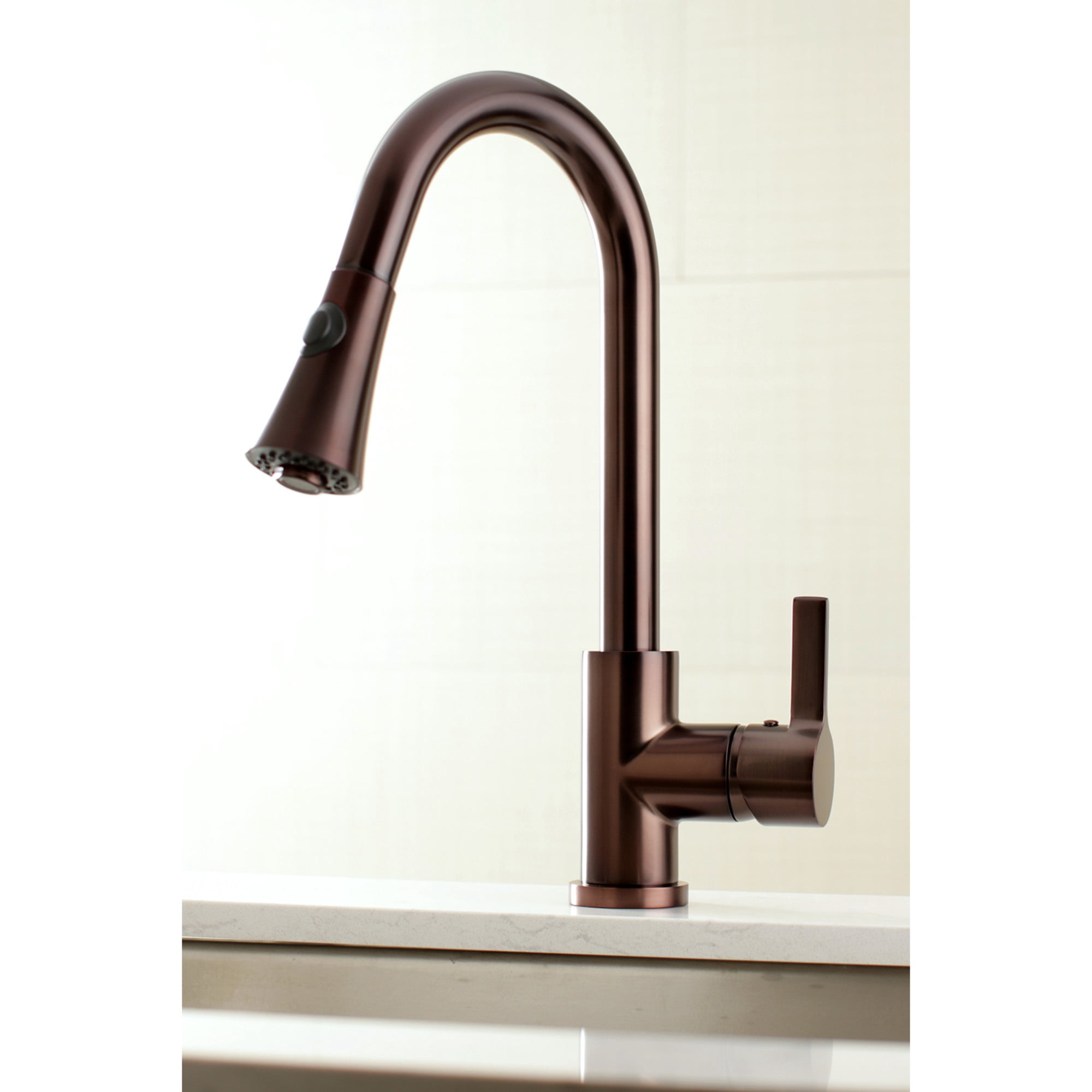 Kingston Brass LS8725CTL Continental Single-Handle Pull-Down Kitchen Faucet in Oil Rubbed Bronze