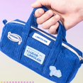 thumbnail image 4 of Handheld Pencil Case Big Capacity Corduroy Pen Pouches Crossbody Pencil Bag Travel Makeup Bag for Student Women Kid, 4 of 4