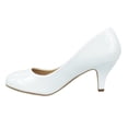 thumbnail image 3 of City Classified Comfort Women Classic Heel Pumps Closed Round Toe CARLOS White Patent 7.5, 3 of 3