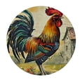 thumbnail image 4 of HAOXIT  Rooster Tablecloth Round  Vintage Style Chicken Sunflower Table Cover Farmhouse Animal Yellow Floral Decor Table Cloth Heat Resistant Washable for Kitchen Dining Party Indoor Outdoor 31-35, 4 of 8