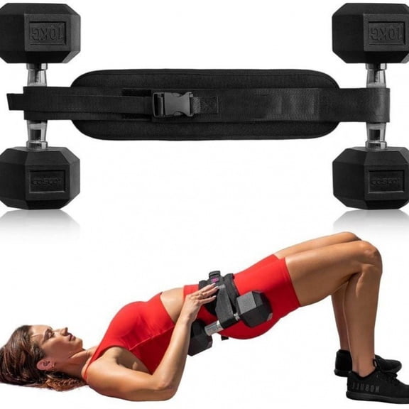 Glute Bridge Training Strap Dumbbell Hip Thrust Training Strap Portable Weight Training Strap Unisex Glute Fitness Strap Dynamic Exercise Aid Strap Fitness Accessories,Pink