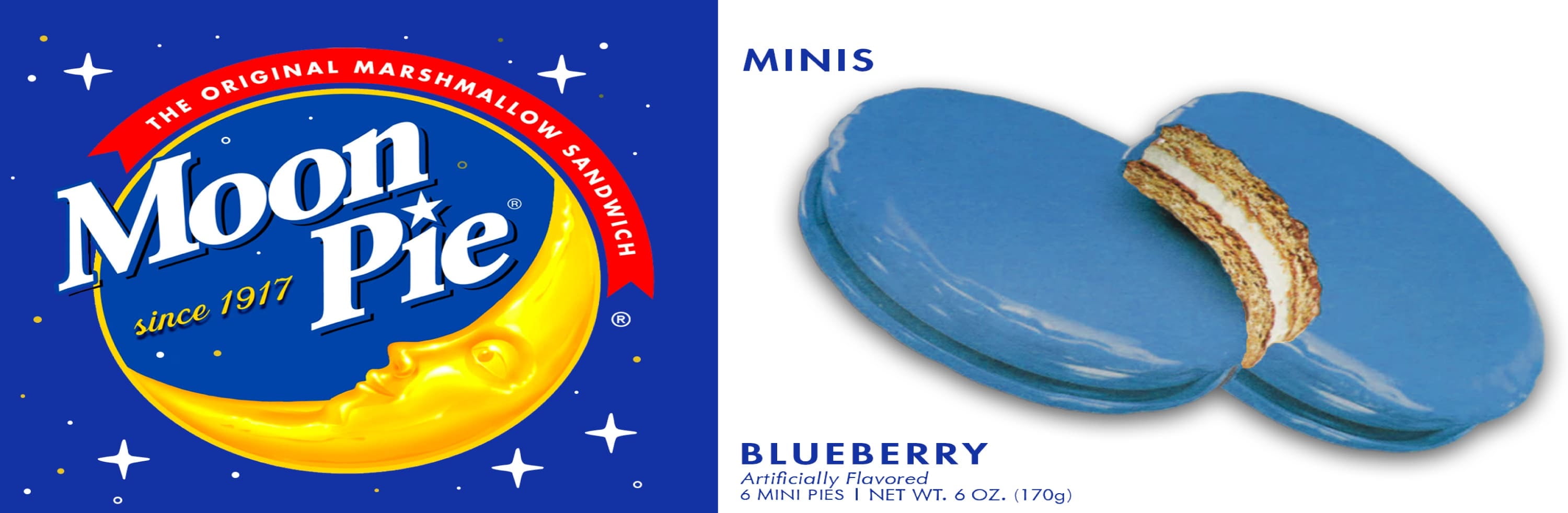 Moon Pies Mini Bulk 72 Individually Wrapped Moon Pie 12 Boxes 6 Each Box Blueberry