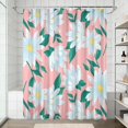 thumbnail image 2 of 72x72 Inch Fabric Shower Curtain Waterproof Polyester, Daisy Floral Print, 2 of 6