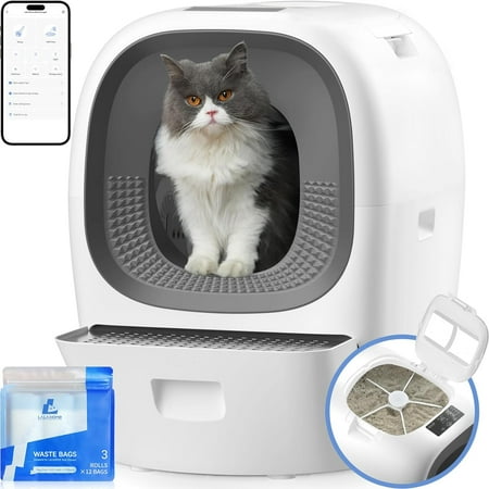Self Cleaning Cat Litter Box Automatic Litter Box for Multiple Cats LALAHOME RealScooper