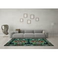 thumbnail image 3 of Ahgly Company Indoor Rectangle Medallion Light Blue French Area Rugs, 2' x 4', 3 of 4