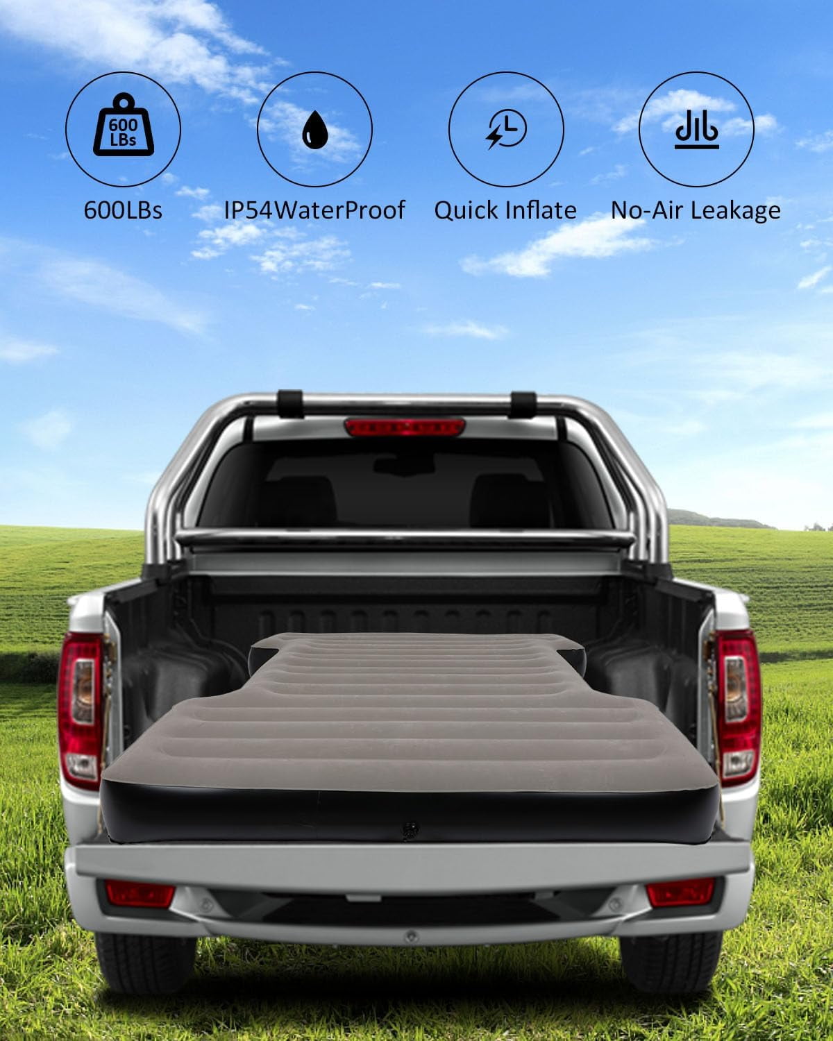 Truck  Mattress Bed for 6-6.5FT Full Size Short Car Beds, Inflatable  Mattress with  Pump for Outdoor Camping,Tent,Truck()
