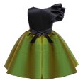 thumbnail image 3 of 6Y Little Girls Dress Little Girls Princess Dress Solid Color Party Dress 7Y Girls Sleeveless Ruffle Pleated Dress Green, 3 of 7