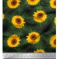 thumbnail image 1 of Soimoi Modal Satin Fabric Leaves & Sunflower Floral Print Fabric by The Yard 42 Inch Wide, 1 of 3
