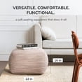 thumbnail image 3 of YANTONG Pouf Ottoman Foot Rest, Handmade Ottoman Pouf, Comfortable Foot Stool, Decorative Floor Seating for Living Room Decor, Bedroom & Home Décor Accent - Joya Taupe, 3 of 5