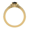 thumbnail image 3 of 14K Gold Wedding Ring Set Solitaire Enhancer Look Bands Pear Black Diamond (I,I1), 3 of 5