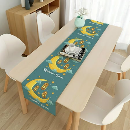 

1pc Ramadan Table Runner Muslim Islamic Eid Gift Table Runner For Eid Mubarak Party Home Decorations Ramadan Kareem