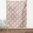 thumbnail image 4 of Ambesonne Groovy Fabric by the Yard, Psychedelic Pastel Motif Art, 3 Yards, Coral Blue and Ivory, 4 of 5