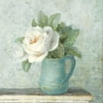 thumbnail image 2 of Nai, Danhui 26x26 White Modern Wood Framed Museum Art Print Titled - June Roses II White Blue Crop, 2 of 4