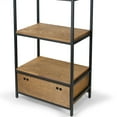 thumbnail image 4 of Amy Brown Pine Wood Display Shelf Etagere Metal Frame Bookcase with Drawer, 4 of 5