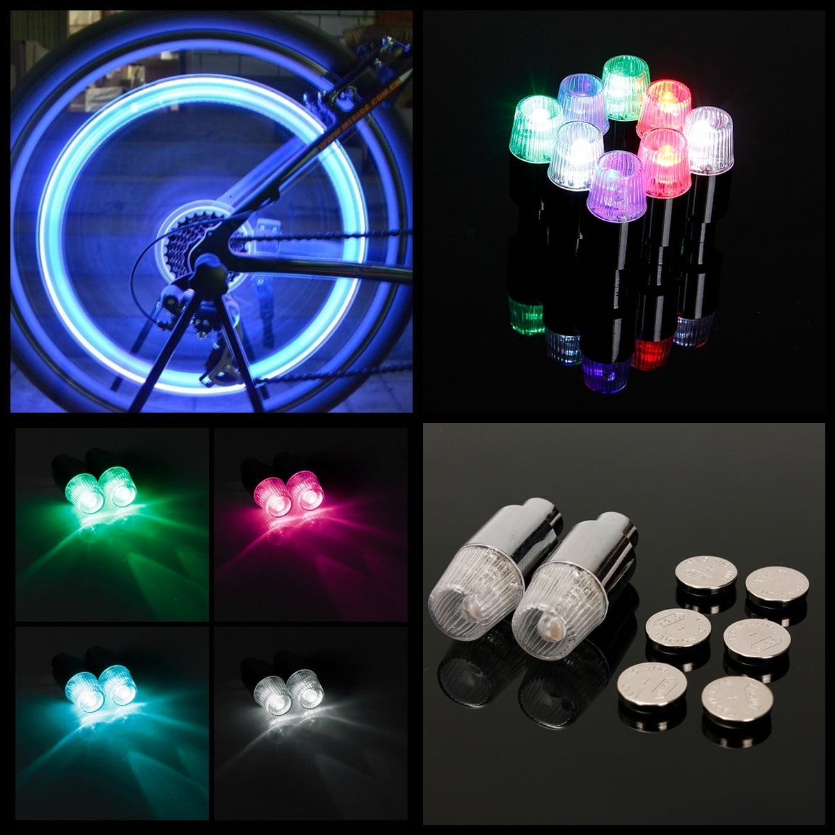 Bicycle Wheel LED Tyre Valve Cap Spoke Car Motorcycle Light Neon Lamp Premium