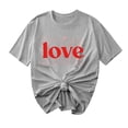 thumbnail image 2 of TIMIFIS T-Shirts à Manches Courtes de la Saint-Valentin pour Femmes Mode Décontractée Col Rond T-Shirt Imprimé Cœur d'Amour T-Shirt d'Été Ample Col Rond T-Shirts, 2 of 4