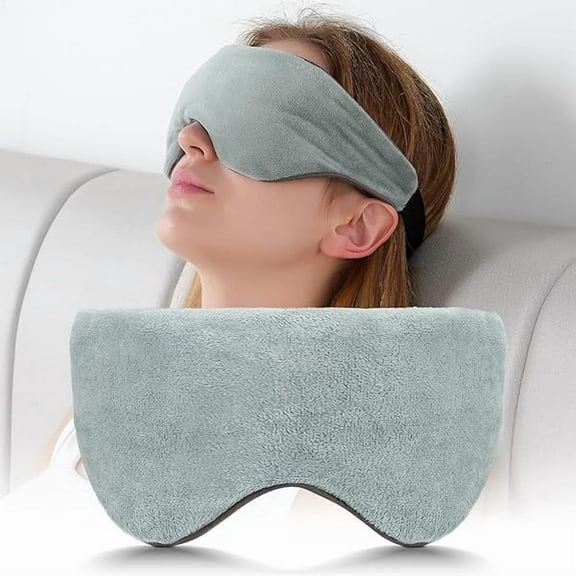 1997 Weighted Eye Mask for Sleeping, Cooling & Cozy Reversible Blackout Sleep Mask for Women & Men, Microwave Freezable Heavy Blindfold for Migraine, Travel, Meditation, 0.55lbs, Grey