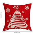 thumbnail image 3 of Luoshdecor Christmas Pillow Cover，Vintage Red White Linen Xmas Theme Decorative Throw Pillow Cases for Home and Living Room Winter Bed Decor 18x18 in, 3 of 6