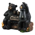 thumbnail image 4 of Ebros Beacon Of Happiness Black Bear Family Welcome Sign Statue Solar LED Light, 4 of 6