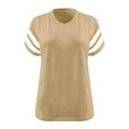 thumbnail image 3 of WDZUDU Women's Oversized V-neck Short Sleeved Solid Summer Base Shirt Sports T-shirt Fashionable Womens Tops Clothing Elegant Women's Clothing Warehouse Walmart Deals Clearance, 3 of 3