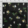 thumbnail image 3 of oneOone Polyester Spandex Black Fabric Floral-Magnolia-Hand Drawn Floral Pattern Quilting Supplies Print Sewing Fabric By The Yard 56 Inch Wide, 3 of 5