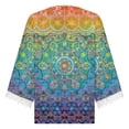 thumbnail image 5 of Mujeres Ocio Elegante Jersey Impreso Encaje Impresión Tres cuartos Manga Cuello en V Tops OAVQHLG3B Store lin121212, 5 of 5