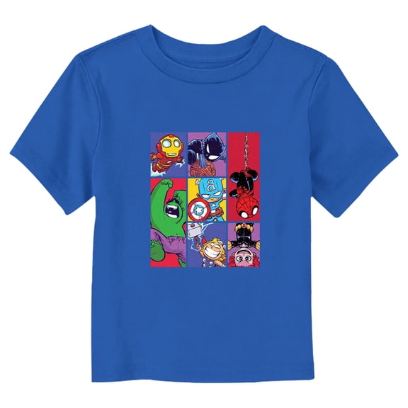 Toddler's Marvel Avengers Chibi Portraits Graphic Tee Royal Blue 2T
