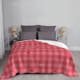 thumbnail image 3 of Red Hearts Love Checkered Throw Blanket, Super Soft Anti-Pilling Flannel Bed Blankets, 50"x40", 3 of 8