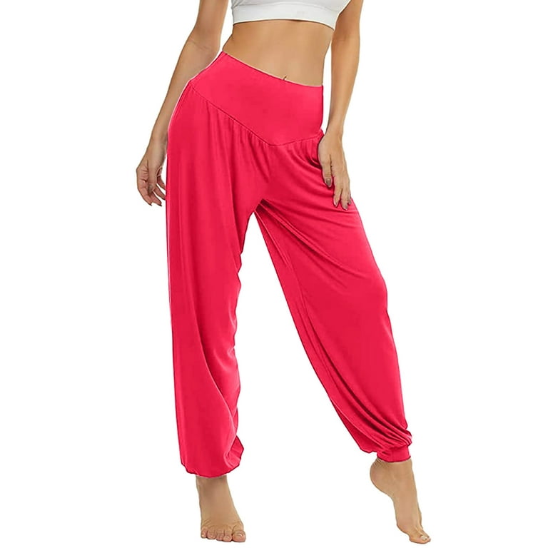 Baocc Yoga Pants Women Full Length Yoga Leggings, Women's High Waisted  Workout Compression Pants Pants for Women Watermelon Red M