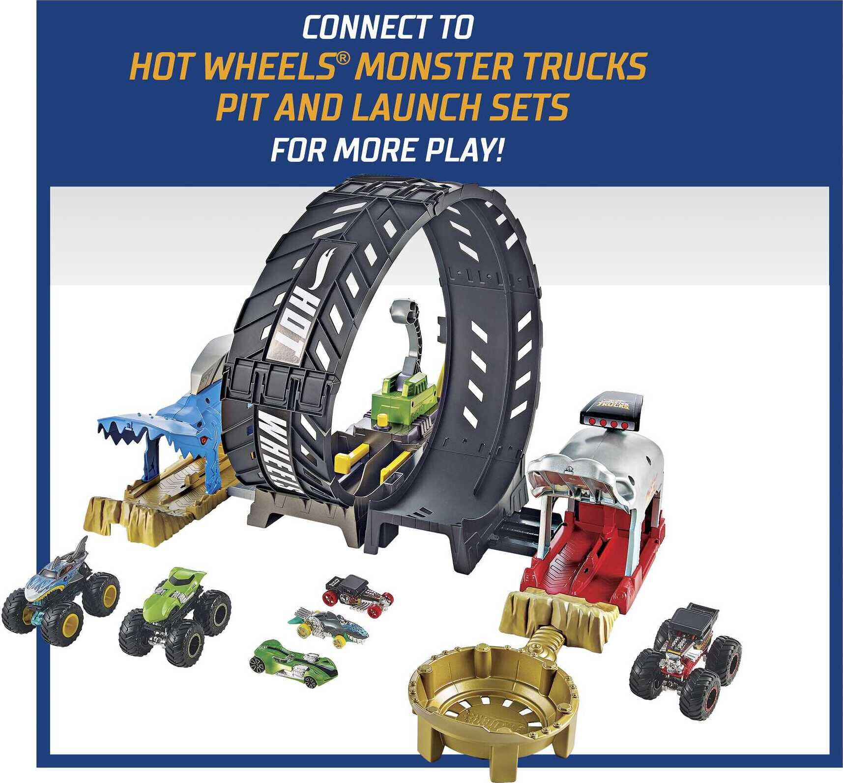 Hot Wheels Massive Loop Mayhem Track Set & 1:64 Scale Toy Car with