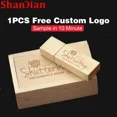 thumbnail image 1 of New Wooden Creative USB Flash Drive 64GB Free Custom Logo Pendrive 32GB Photography Memory Stick 16GB U Disk Wedding Gift 8GB, 1 of 4