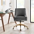 thumbnail image 6 of Modway Discern Modern Performance Velvet Swivel Office Chair in Gray, 6 of 7
