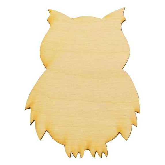 Package of 1, Jumbo 13.5" x 18" x 0.25" Baltic Birch Plywood Owl Wood Cutout for Art and Craft Project, Made in USA