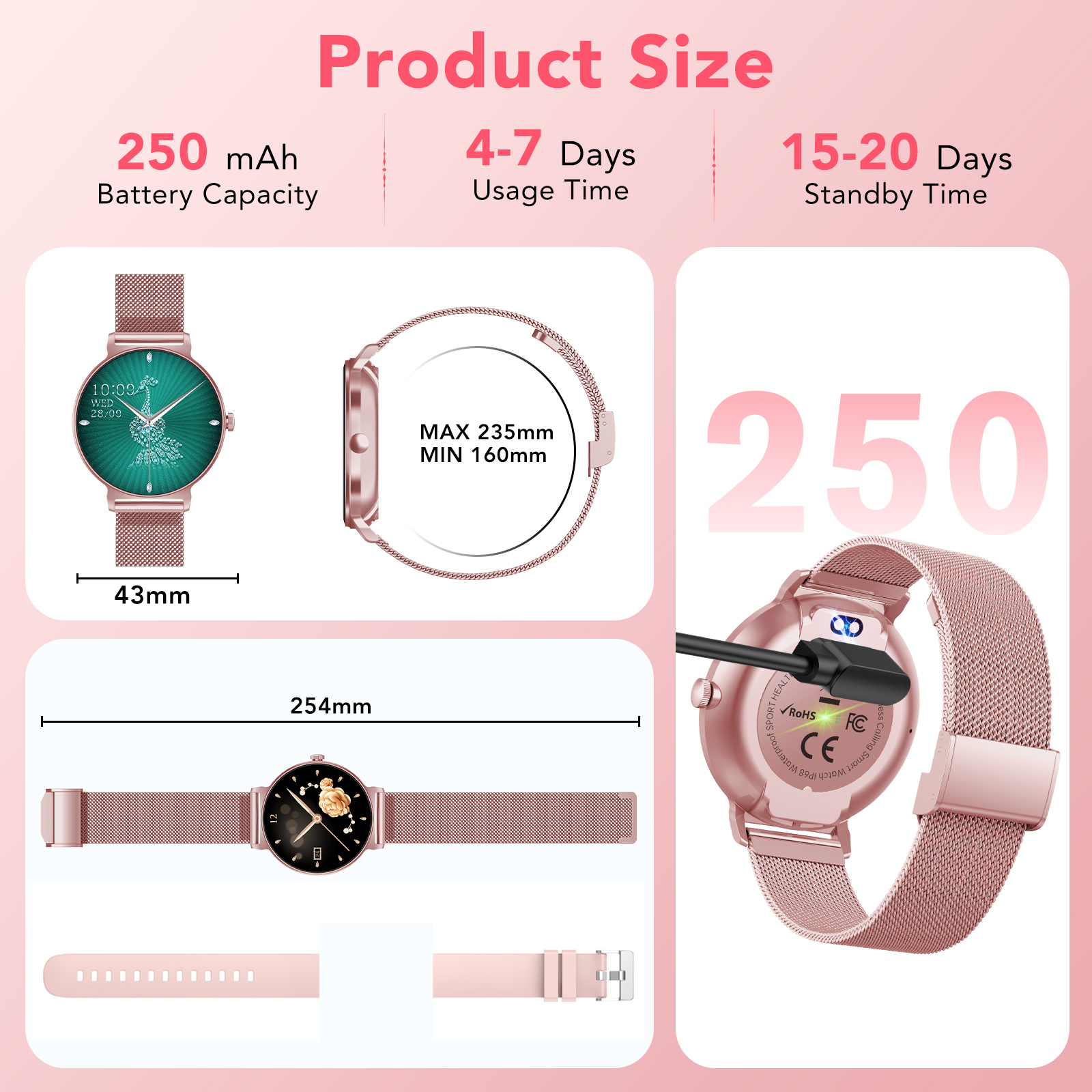 VAMOUT Smart Watch for Women, 1.27" HD with Bluetooth Calling photo 6