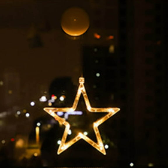SHIMELE LED Christmas Window Lights Decorative Warm White Battery Operated Lights for Festive Holiday Decorations, Easy Installation with Suction Cup