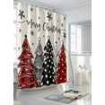 thumbnail image 5 of Red Black Christmas Tree Waterproof Fabric Shower Curtain, Xmas Tree Snowflake Rustic Shower Curtain for Bathroom Curtains Bathtubs Hotel Washable Shower Curtains with 12 Hooks Small 36x78in, 5 of 6