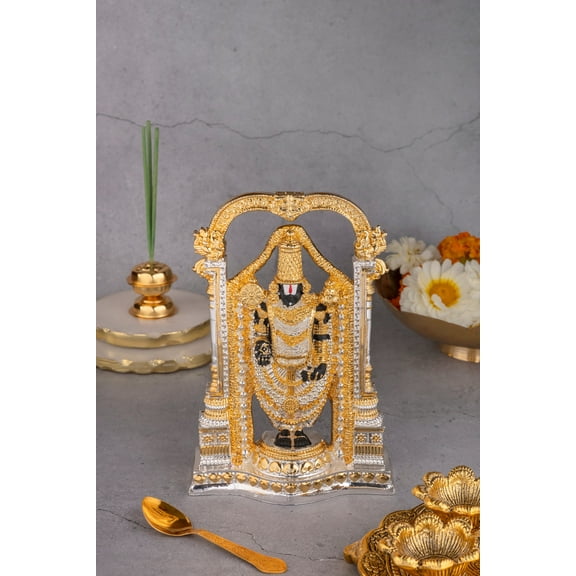 Lord Balaji with Arch Idol in Gold & Silver - 8 Inches