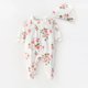 thumbnail image 1 of Newborn Baby Girl Clothes Floral Printing Long Sleeve Jumpsuits with Hats Clothing Sets Princess Girls Onsies Body suitsPink9M-73cm He Qiyong unisex, 1 of 1