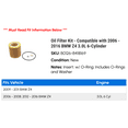 thumbnail image 2 of Oil Filter Kit - Compatible with 2006 - 2016 BMW Z4 3.0L 6-Cylinder 2007 2008 2009 2010 2011 2012 2013 2014 2015, 2 of 2