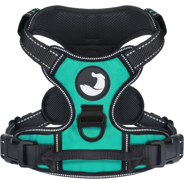 Arnés para perros Joytale, chaleco reflectante sin tirones para mascotas, color verde azulado M