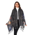 thumbnail image 3 of FORMRS Womens Scarf Winter Soft Long Big Warm Shawls Wrap Tassel Scarves, Black Watercolor Space, 3 of 9